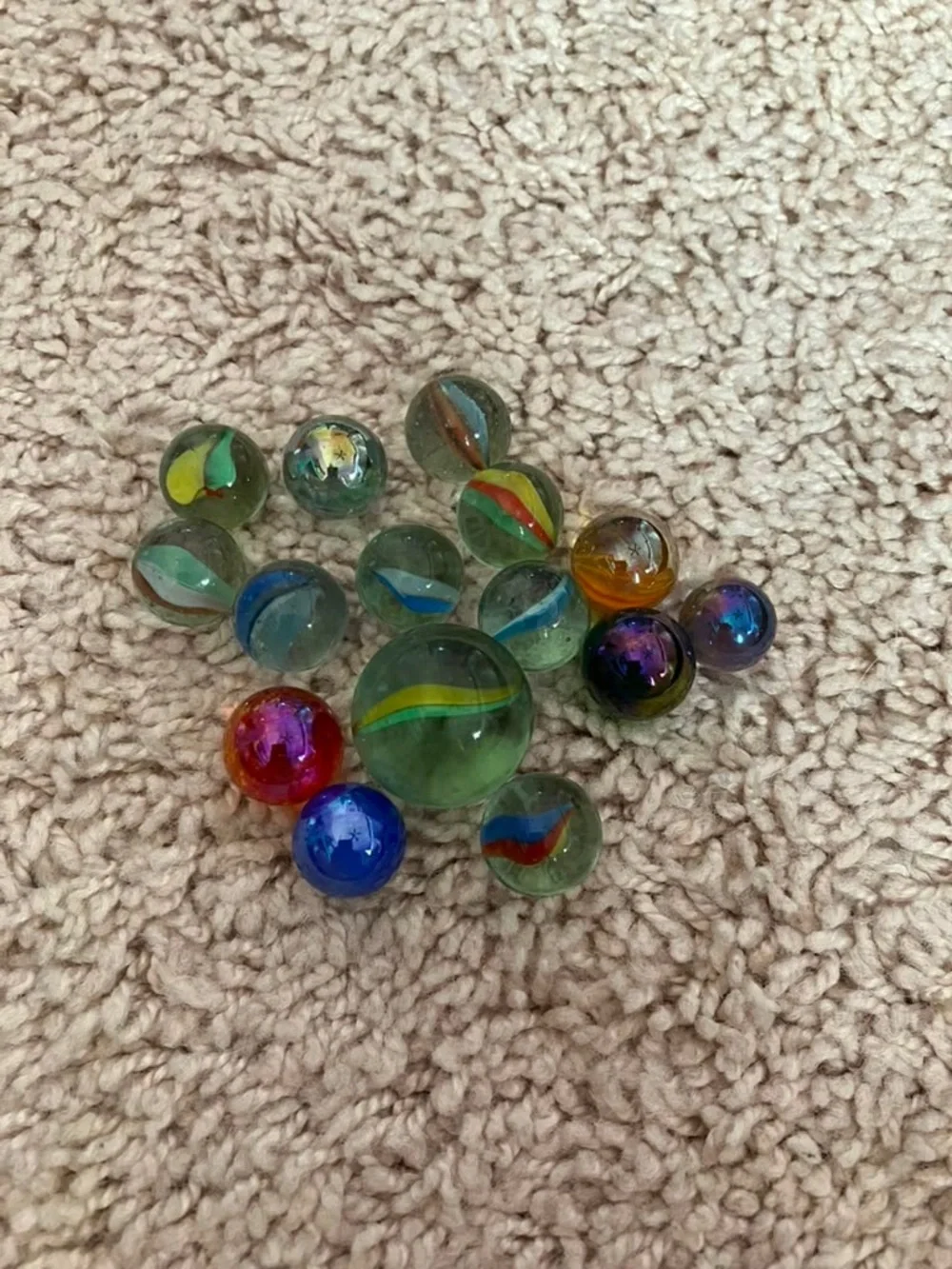 Vintage German Classic Glass Marbles Toy Set - Multicolor
